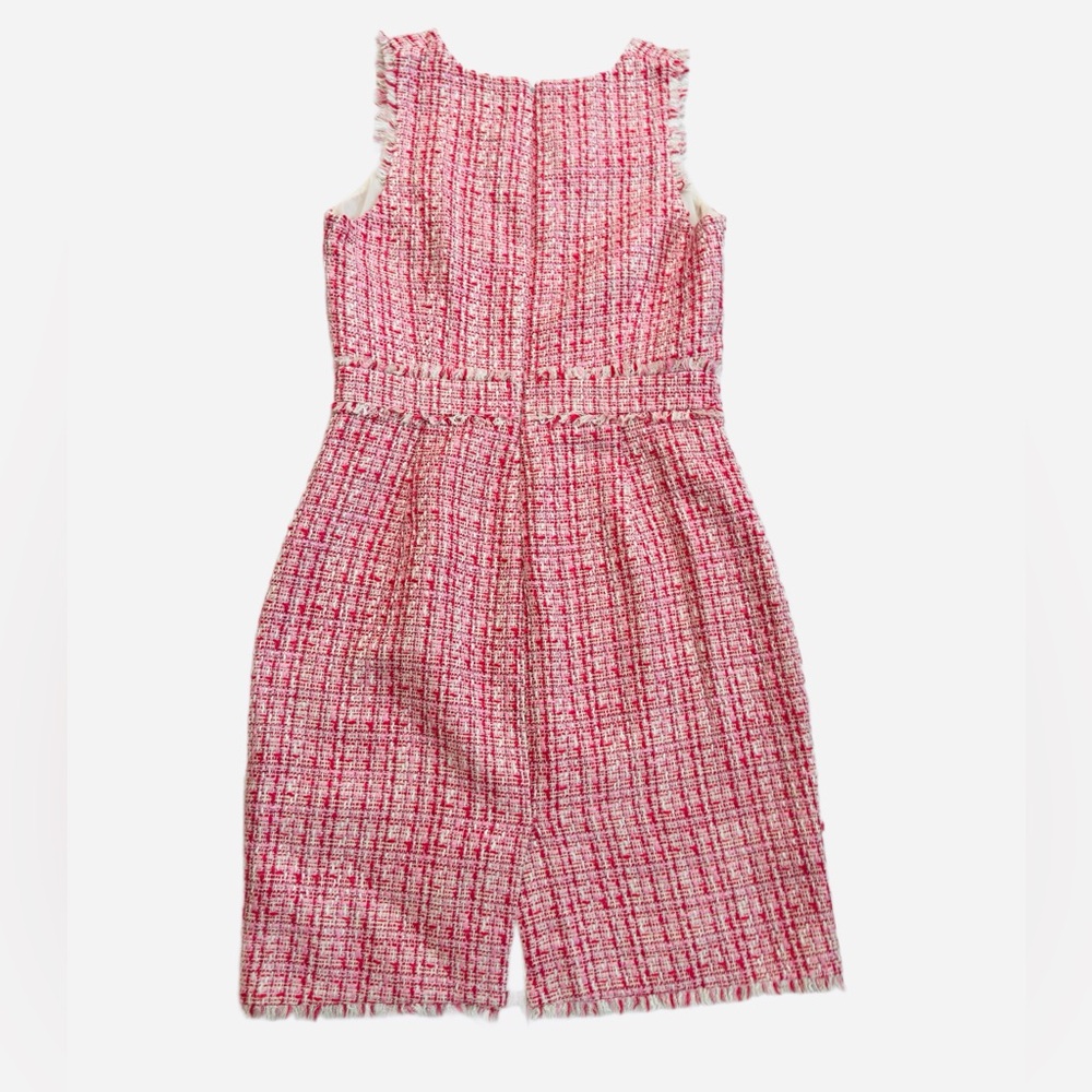 J. CREW ~ Pink and White Textured Tweed Dress w/Raspberry Metallic Threads - Picture 7 of 8
